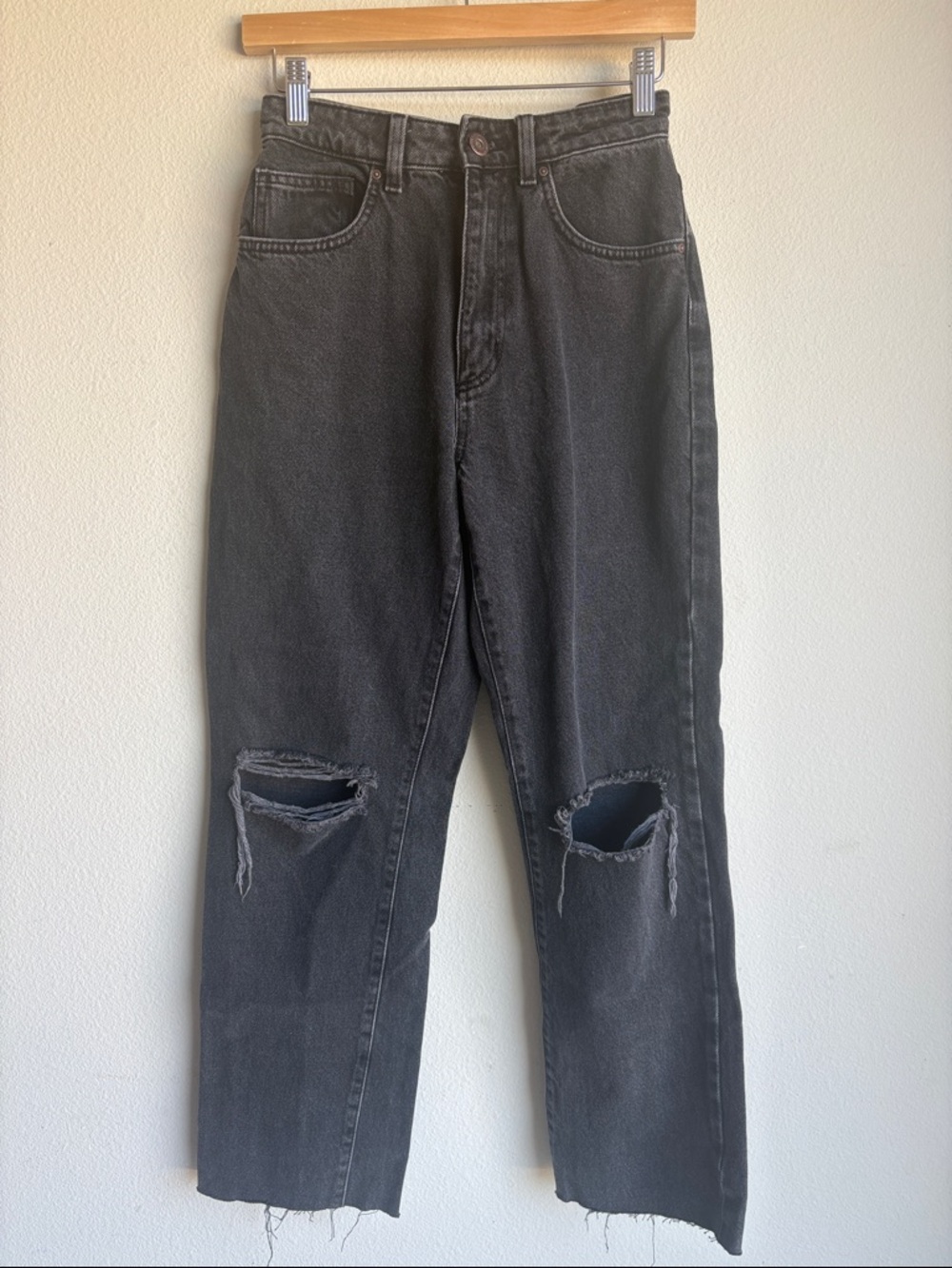 Cotton On Black Straight Leg Ripped Jeans